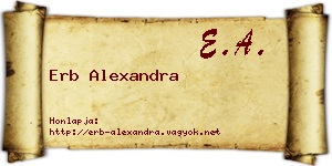 Erb Alexandra névjegykártya
